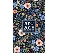 2027-2028 Pocket Calendar for Purse: 2 Year Small Size Monthly Planner from January 2027 to December 2028 | Botanical Flower Cover