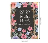 2027-2029 Monthly Planner Agenda Notebook, Twin Wire Binding | Three-year Schedule Journal for Meetings, Tasks and Goals, Portable Office Planning, Holiday Reference List
