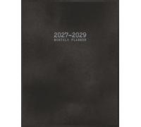 2027-2029 Monthly Planner: January 2027 through December 2029 Black 3-Year Calendar; 8.5x11"