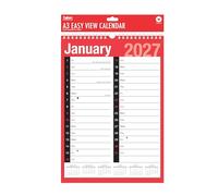 2027 A3 Extra Wide 2 Column Month To View Spiral Bound Wall Planner Calendar