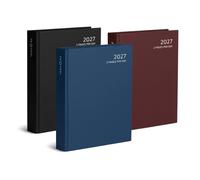 2027 A4 2 Pages Per Day Diary Hardcover Classic Planner Home Office Daily Diaries Page a Day diary (Black)