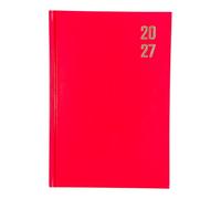 2027 A4 Day to Page Appointment Diary With Half Hour Slot Personal Organiser Planner Hardback Half Page on Saturday & Sunday (Bright Pink)