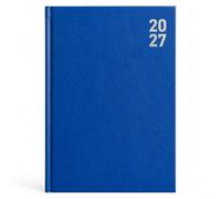 2027 A4 Day to Page Appointment Diary With Half Hour Slot Personal Organiser Planner Hardback Half Page on Saturday & Sunday (Bright Blue)