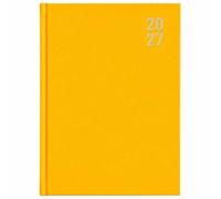 2027 A4 Day to Page Appointment Diary With Half Hour Slot Personal Organiser Planner Hardback Half Page on Saturday & Sunday (Bright Yellow)