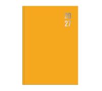 2027 A4 Diary W ay Per Page - Bold Yellow Hardback Daily Planner Organiser - Business Appointment Book Hourly Slots - Professional Home Office Desk Business