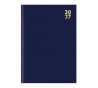 2027 A4 Diary W ay Per Page - Navy Blue Appointment Book Hourly Slots - Hardback Business Daily Planner Organiser - Professional Home Office Desk Business