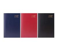 2027 A4 Week to View Diary 1 Pcs Weekly Organiser Hardback with Ribbion | Assorted Colors will be Dispatched from Red, Black, Blue Weekly Organiser for Home and Office Use