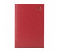 2027 A4 Week To View Diary - Full Year Hardback WTV Casebound Planner - for Home Office School & Work (Red)