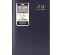 2027 A5 Day a Page Diary - Full Day Saturday & Sunday Pages - Full Year Hardback Casebound Planner - for Home Office School & Work (Blue 2027)