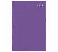 2027 A5 Day a Page Diary - Hardback Casebound Daily Planner with Ribbon Marker - UK Holidays & Notable Dates - Full Year Organiser for Home, Office, Work & Business - A5 210 x 150mm (Purple 2027)