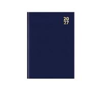 2027 A5 Diary W ay Per Page - Hardback Navy Blue Appointment Diary - Compact Daily Planner Organiser - Professional Home Office Business School Travel
