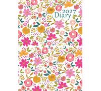 2027 A5 Diary Week to View - Confetti Floral Design, Hardback Planner with Ribbon Marker, 160 Pages, Weekly Organiser Journal