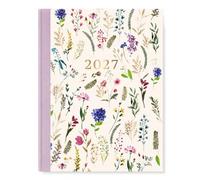 2027 A5 Hardcover Diary, Week to View Planner, Wildflower Floral Design, A5 Size (Floral)