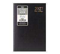 2027 A5 Page a Day Hardback Diary with Full Page Saturday Sunday - Black