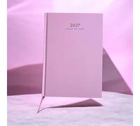 2027 A5 Premium Week To View Diary Hardback Cover Appointment & Ribbon Marker, Full Year Planner, Organizer for Business, Office, Home, Traveling, Organization (Pink)