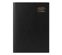 2027 A5 Week to View Appointment Diary - Half Hourly Appointment Times 9am-5:30pm - Hardback Casebound Organiser - Weekly Diary Planner with Ribbon Marker - UK Diaries for Work, School & Home (Black)