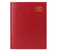 2027 A5 Week to View Appointment Diary - Half Hourly Appointment Times 9am-5:30pm - Hardback Casebound Organiser - Weekly Diary Planner - UK Diaries for Work, School & Home (Burgundy Red)