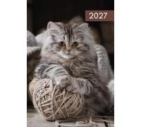 2027 A5 Week to View Diary - Puppies or Kittens Pet Design Diaries - Hardback Full Year Planner Organiser UK Dog & Cat Diary (Cat Design)