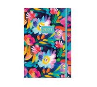 2027 A5 Week to View Diary - Vibrant Floral Hardback Weekly Planner - Watercolour Botanical Design 2027 Organiser - Practical Home Work & Study Diary