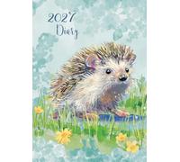 2027 A5 Weekly Diary - Wildlife Cute Hedgehog Animal Design | Week-to-View Planner, Hardback Organiser with Ribbon Marker, 160 Pages