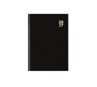 2027 A6 Diary W ay Per Page - Hardback Black Appointment Diary - Compact Daily Planner Organiser - Professional Home Office Business School Travel