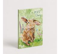 2027 A6 Flexi Diary - Wildlife Design | Week to View Pocket Planner with Ribbon Marker | Compact Weekly Cute Bunny Rabbit Organiser