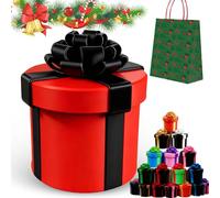 2027 Annoying Nested Screw Gift Box, 3D Printed Nested Box Prank (Red-A) | Christmas Reusable Gift Boxes for Christmas, Birthdays