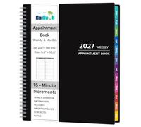 2027 Appointment Book - January - December 2027, Appointment Planner with Weekly ＆ Monthly Spread, 8.5'' x 10.5'', Large, 15 Minute Increments, 2027 Daily Planner with Pockets, Tabs, Flexible Cover