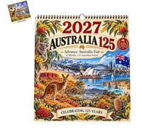 2027 Australia 125th Anniversary Wall Calendar, 12 Monthly Planner (1pcs) | Australian Iconic Landmarks & Wildlife Premium Thick Funny Hanging Calendar for Home Office