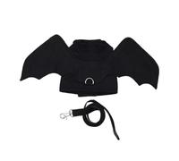 2027 Bat Wing Harness With Leash Cute Black Bat Costume Vest For Small Cats Adjustable Soft Comfort Outfit For Holiday Party Cosplay (Black, M)