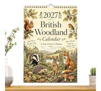 2027 British Forest Wall Calendar - Vintage Nature Landscape Planner | 8.27x11.69 inch A4 2027 vertical wall calendar featuring vintage British forest landscapes, wildlife art, and spiral binding.