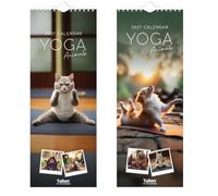 2027 Calendar 12 Month Slim Wall Hanging Yoga Animals - Cat Cover | 100% fully recyclable