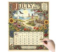 2027 Calendar 12 Month Thick Paper Planning Planner Home Decor | Rural Landscape Calendar for Office Bedroom Living Room Study Desk Kitchen Playroom Classroom Party