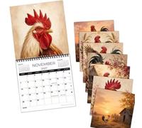 2027 Calendar 12 Months Funny Hen Weekly Monthly Planner | 2027 12 Month Animal Calendars for Home Office Classroom Farm Teacher Student