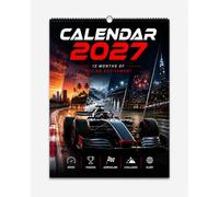 2027 Calendar Formula Racing Motorsports, Track Stats, Race Locations, A4 Size