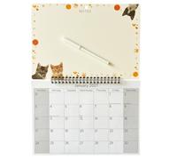 2027 Calendar Month To View - Memo Note Calendar Organiser - Reminder Board with Write on Wipe Off Pen (Cute Cat 0555)