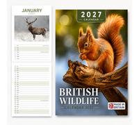 2027 Calendar Slim - British Wildlife Month to View 2027 Wall Calendar