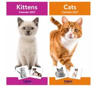 2027 Calendar Super Slim Cat & Kittens, Wall Calendar Hanging, Monthly Planner with Beautiful Photography, 12 Month Family Organiser, Home Office Gift