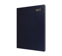 2027 Calendar Year Planner - 12 Month A4 Day-to-Page Diary - Hard Cover in Dark Blue - Collins Debden Essential Range (ESSA41.65-27)