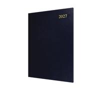 2027 Calendar Year Planner - 12 Month A4 Week-to-View Diary - Hard Cover in Dark Blue - Collins Debden Essential Range (ESSA43.65-27)