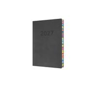 2027 Calendar Year Planner - 12 Month A5 Day-to-Page Diary - Hard Cover in Charcoal - Collins Debden Edge Range (ED151.U96-27)