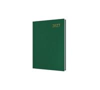 2027 Calendar Year Planner - 12 Month A5 Day-to-Page Diary - Hard Cover in Green - Collins Debden Essential Range (ESSA51.52-27)
