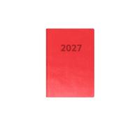 2027 Calendar Year Planner - 12 Month A5 Day-to-Page Diary - Hard Cover in Red - Collins Debden Edge Range (ED151.U15-27)