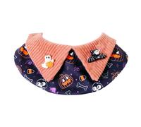 2027 Cape Collar Bandana Black O' Print Neck Scarf With Lapel 3D & Bat Resin Pins Adjustable Costume Collar For Cats Small Trick Or Party Photo