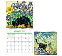 2027 Cat Wall Calendar - Van Gogh Style Art Planner | 12 Month Funny Cat | 21x21cm, 90g, Fade-Resistant, Jan to Dec, for Kitchen, Office, Dorm & Cat Lover Gift