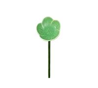2027 Ceramic Feeder with Ground Spike, Watering Station with Pebbles, Puddler Garden (Green, B)