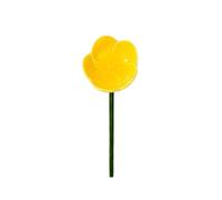 2027 Ceramic Feeder with Ground Spike, Watering Station with Pebbles, Puddler Garden (Yellow, B)