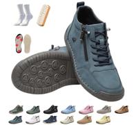 2027 Comfortable Orthopedic Sneakers Barefoot Shoes + Zipper Leather | Orthopedic Shoes Women'S Sneakers, Barefoot Shoes Sneakers, Light Wide & Flexible Sole Comfortable In Everyday Life