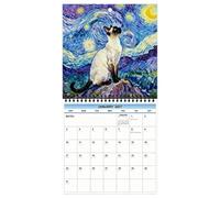 2027 Cute Cats Print Wall Calendar Large Date Grid