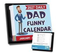 2027 Desk Calendar - Dad Calendar Jokes, 5.91" x 4.92" Dad Fuuny Calendars 2027 with 360+ Daily Jokes, Funny Gift for Dad, Gag Gifts for White Elephant, Fuuny Gifts